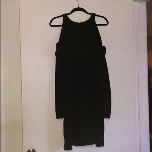 Black Open Shoulder Sweater Dress - Size XL
